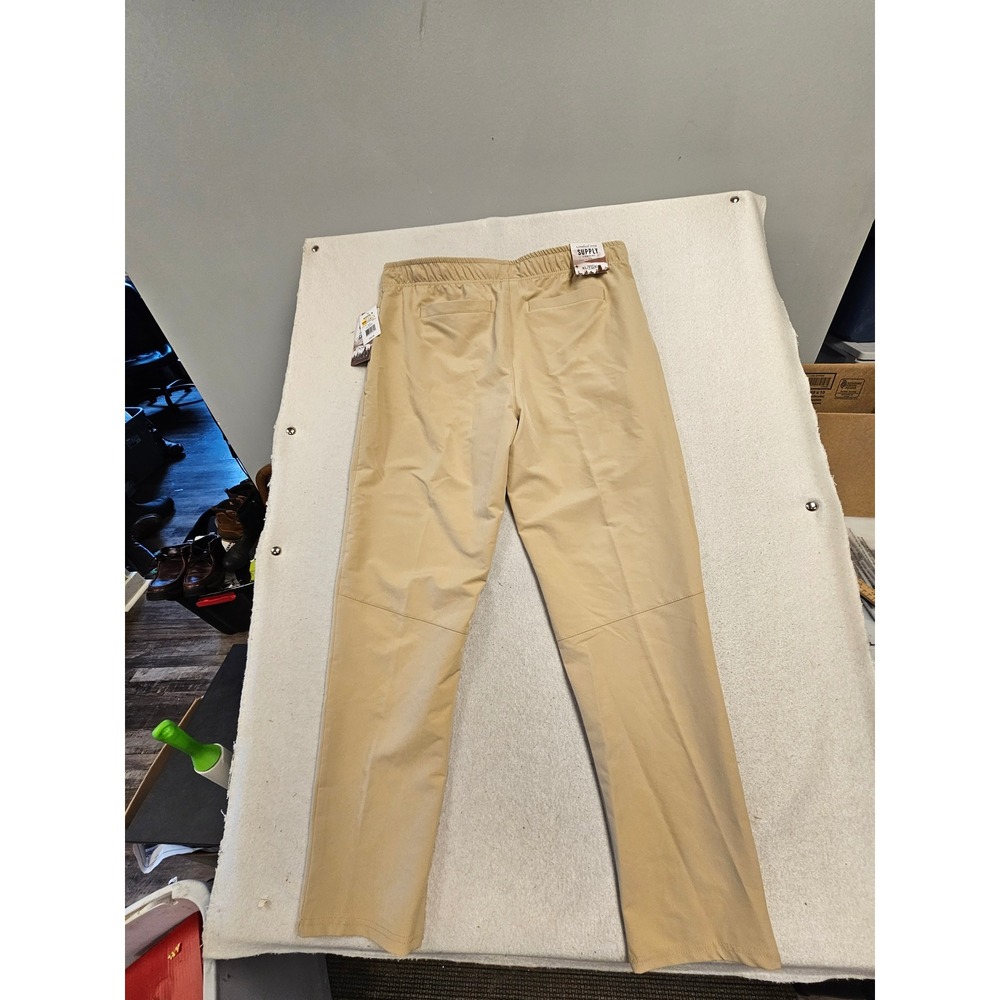 London‎ Fog Supply Mens Khaki Jogger Pants XL NWT Elastic Waist Zip Pocket